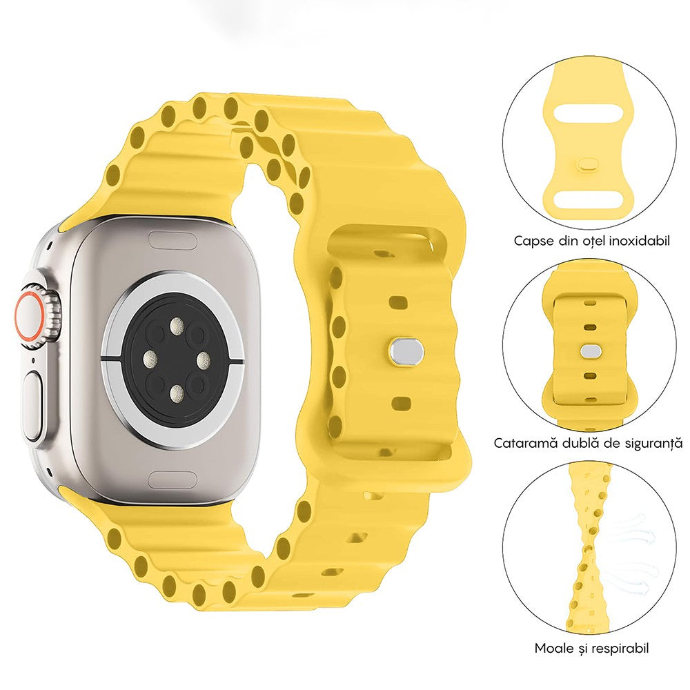 Curea Ocean Explorer - Apple Watch 1/2/3/4/5/6/7/8/9/SE - 38/40/41 MM - Galben