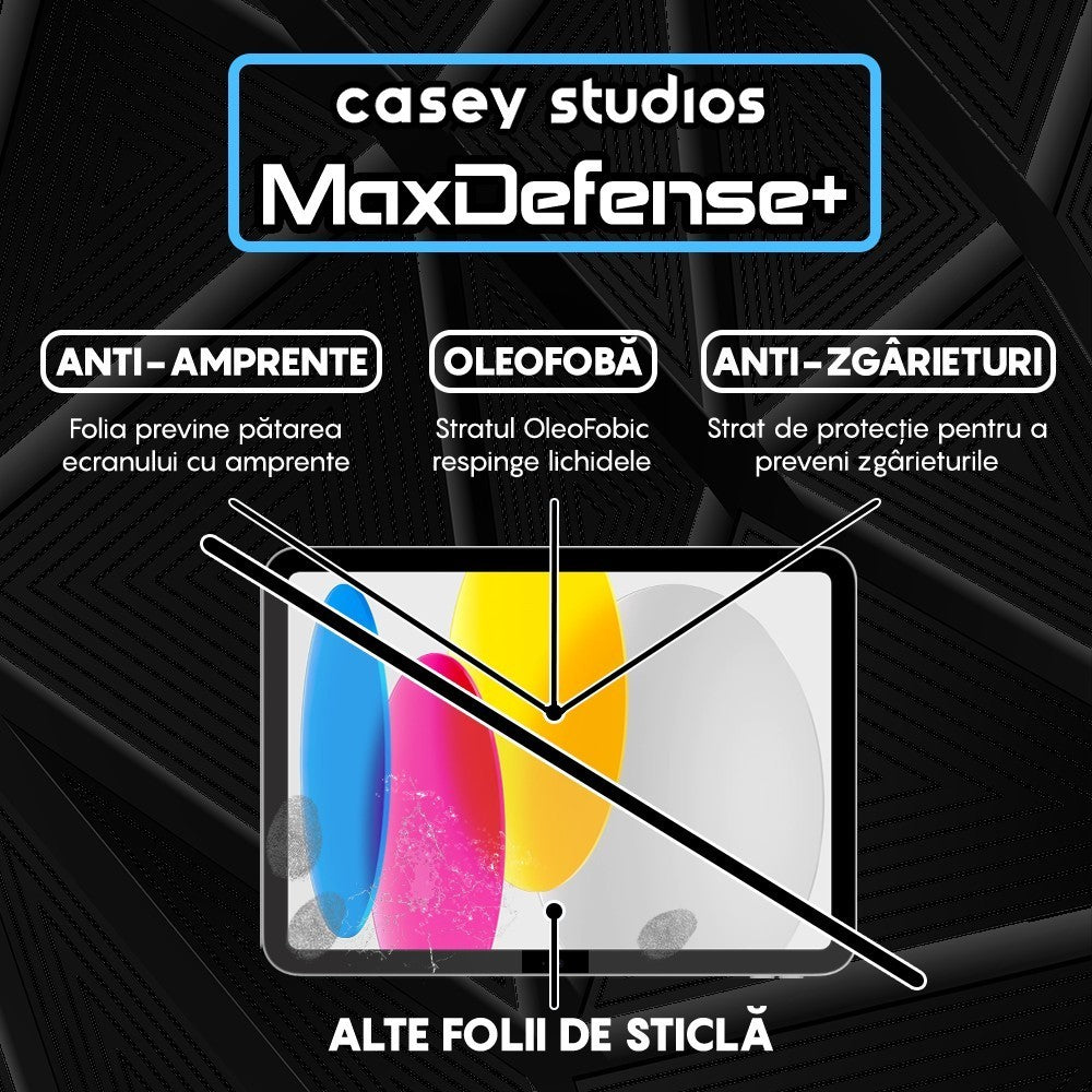 Folie Sticla MaxDefense+ - iPad 10 10.9" - Clear