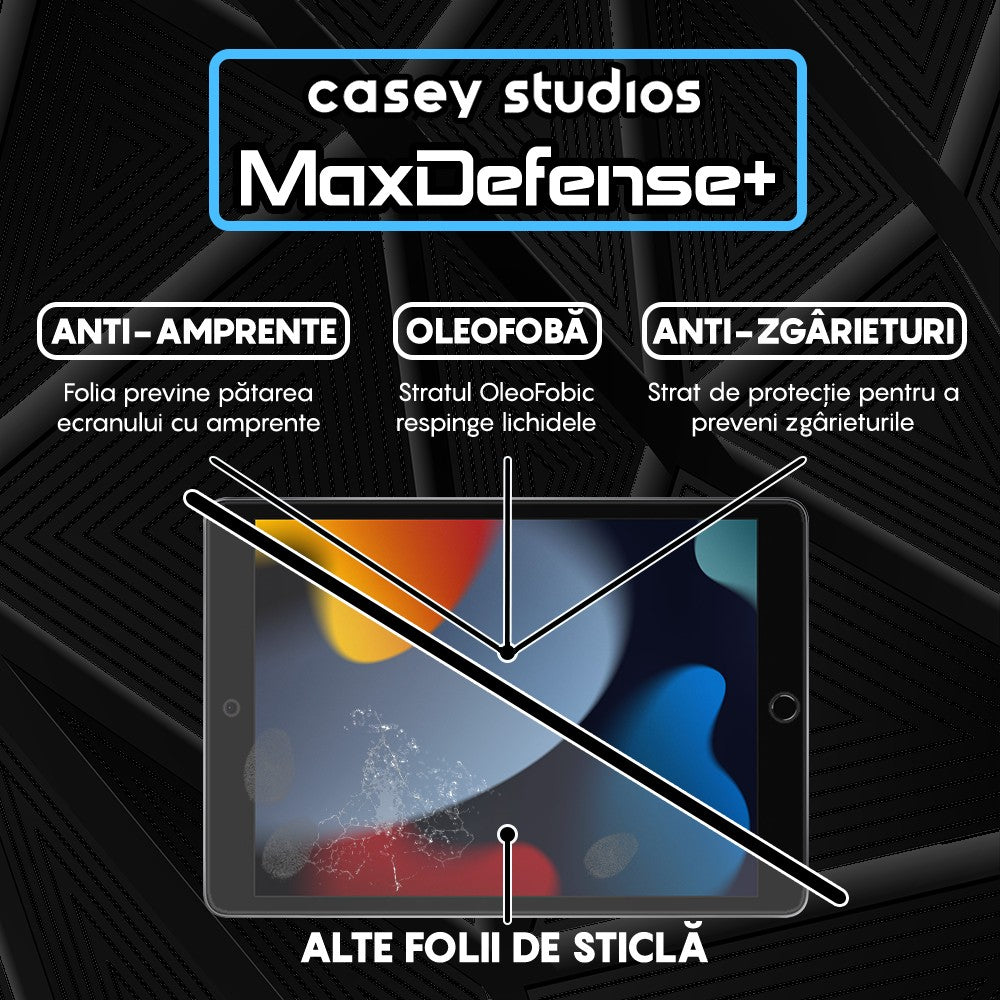 Folie Sticla MaxDefense+ - iPad 9/8/7 2020 10.2" - Clear
