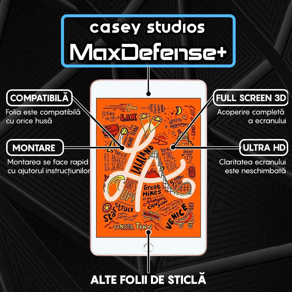 Folie Sticla MaxDefense+ - iPad Mini 5/4 2019 7.9" - Clear