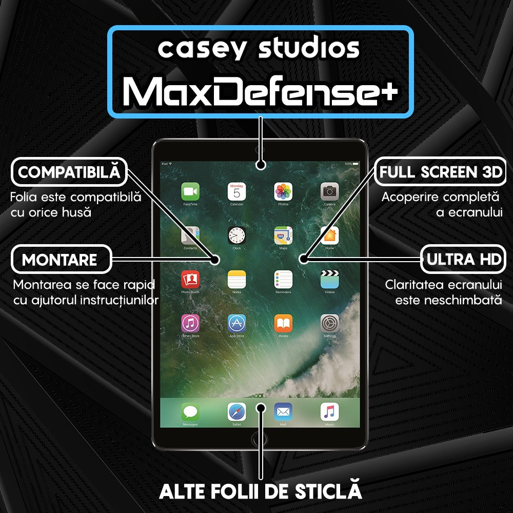 Folie Sticla MaxDefense+ - iPad Pro 10.5/Air 3 2019 10.5" - Clear