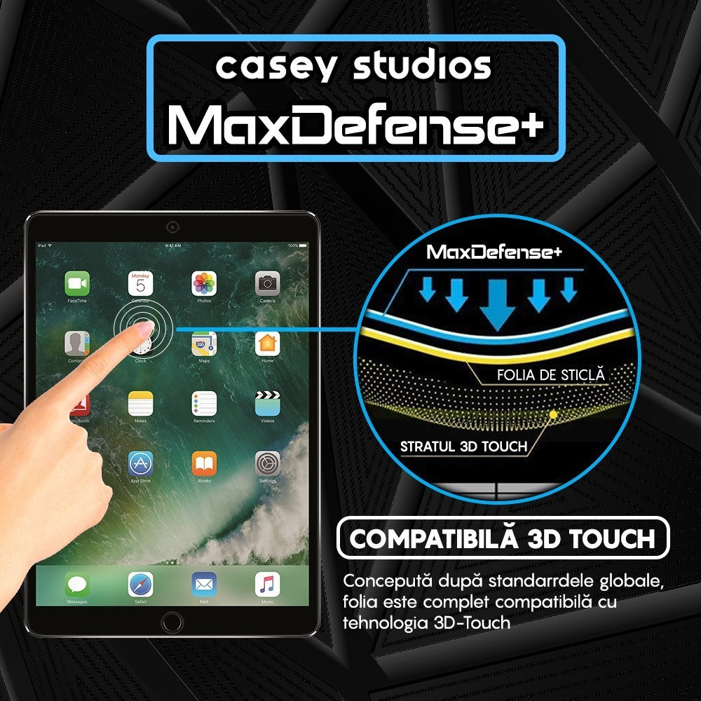 Folie Sticla MaxDefense+ - iPad Pro 10.5/Air 3 2019 10.5" - Clear