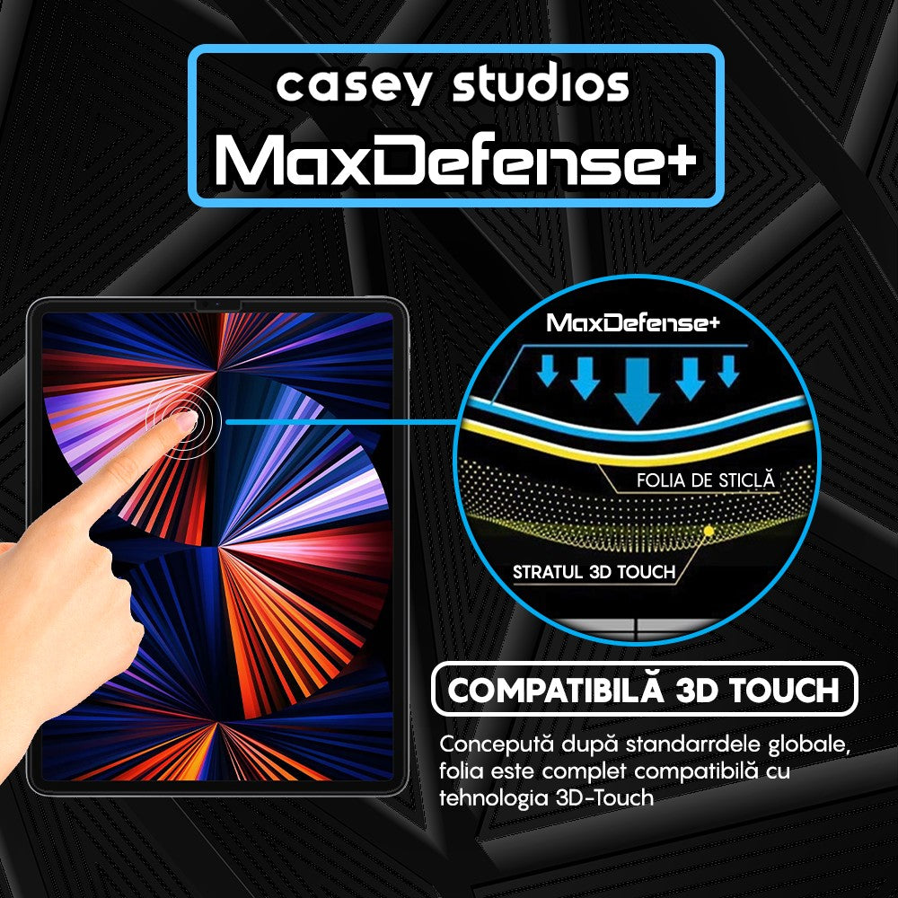 Folie Sticla MaxDefense+ - iPad Pro 12.9" 2021/2020/2018 - Clear