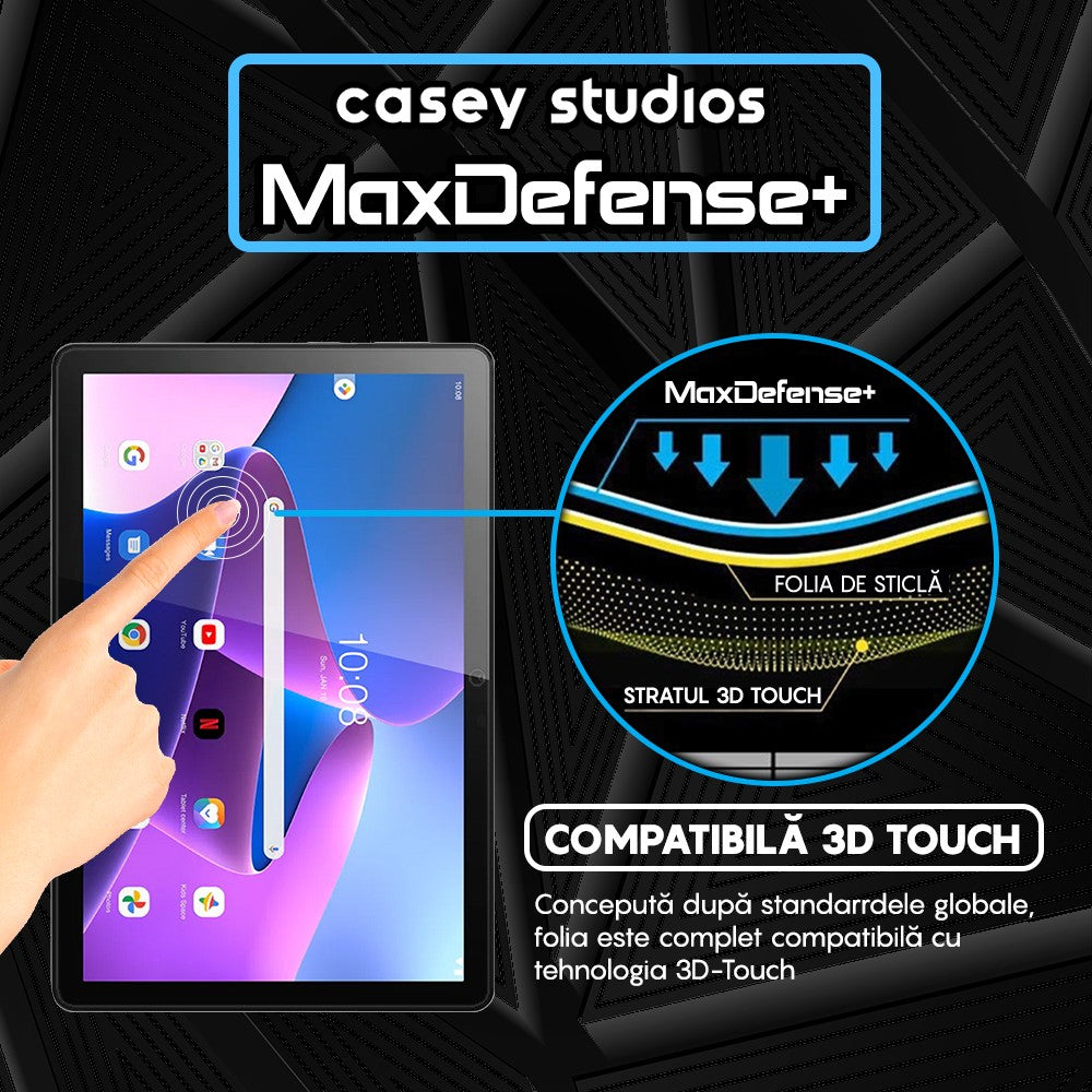 Folie Sticla MaxDefense+ - Lenovo Tab M10 10.1" (TB-X605L/TB-X505F) - Clear