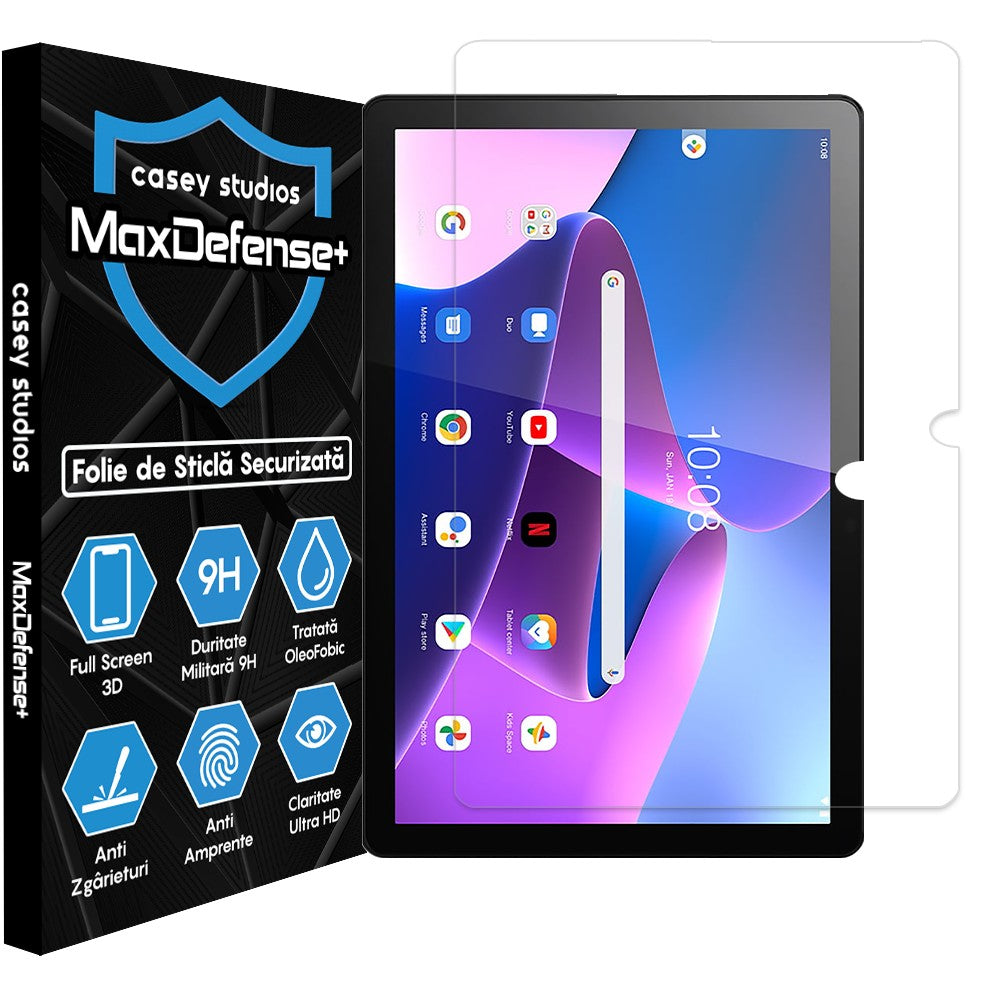 Folie Sticla MaxDefense+ - Lenovo Tab M10 Plus Gen 3 2022 10.6" (TB-328FU) - Clear