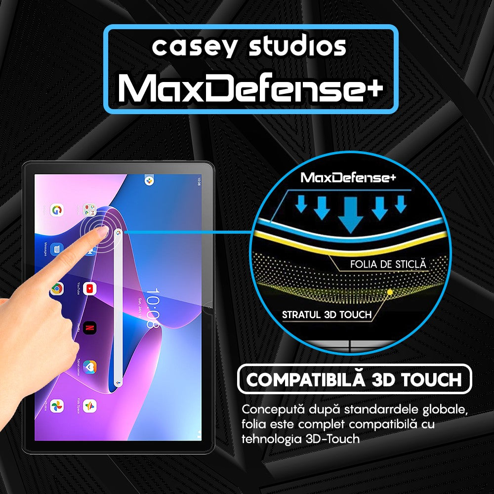 Folie Sticla MaxDefense+ - Lenovo Tab M10 Plus Gen 3 2022 10.6" (TB-328FU) - Clear