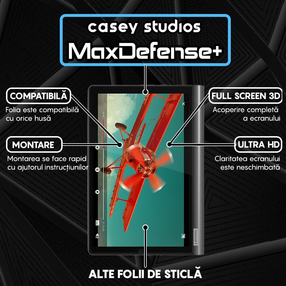 Folie Sticla MaxDefense+ - Lenovo Yoga Smart Tab 10.1" (YT-X705F) - Clear