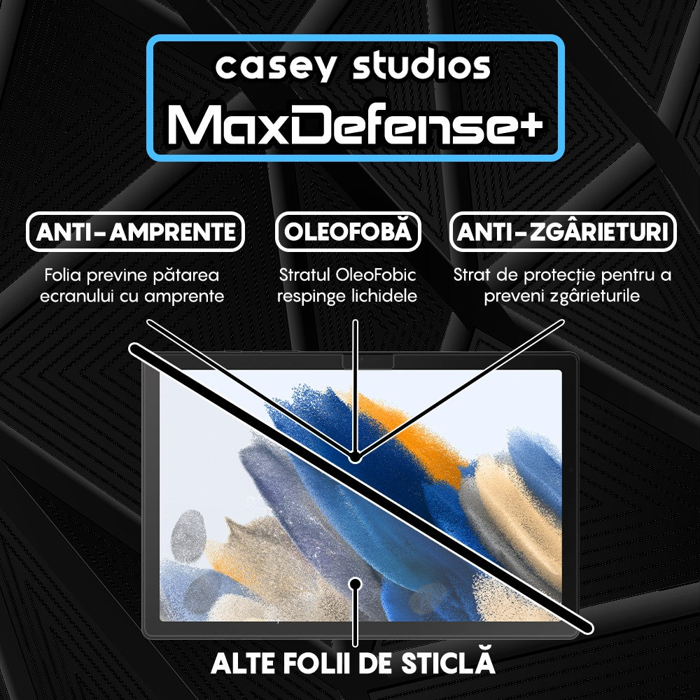 Folie Sticla MaxDefense+ - Samsung Galaxy Tab A8 2021 10.5" (X200/X205) - Clear