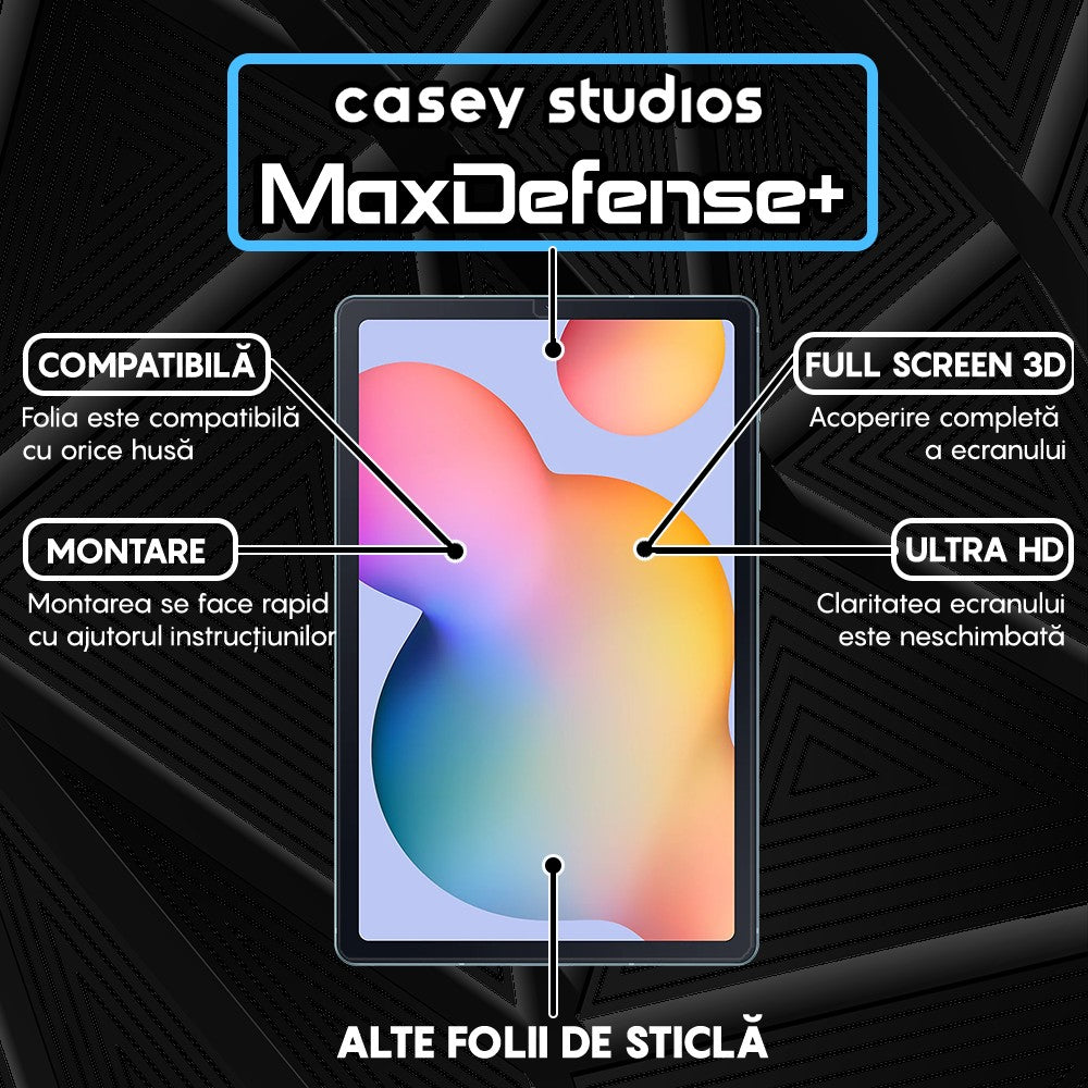 Folie Sticla MaxDefense+ - Samsung Galaxy Tab S6 Lite 2022 10.4" (P610/P613/P615/P619) - Clear