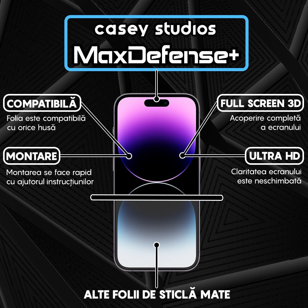 Folie Sticla MaxDefense+ - iPhone 14 Pro - Matte