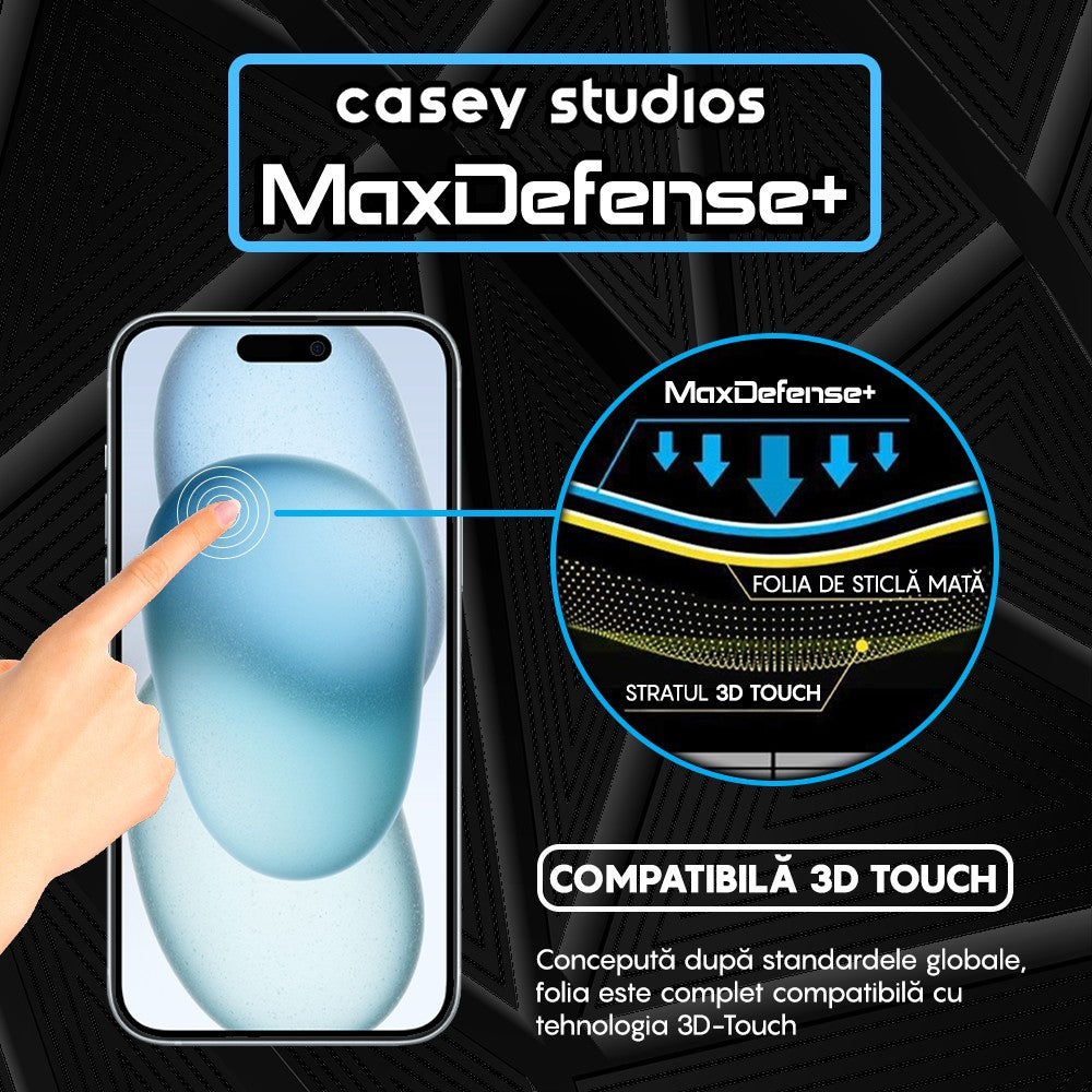 Folie Sticla MaxDefense+ - iPhone 15 Plus - Matte