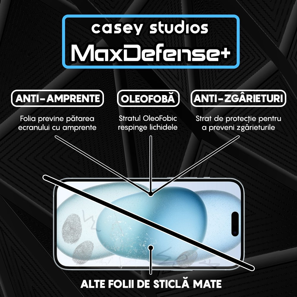 Folie Sticla MaxDefense+ - iPhone 15 Plus - Matte