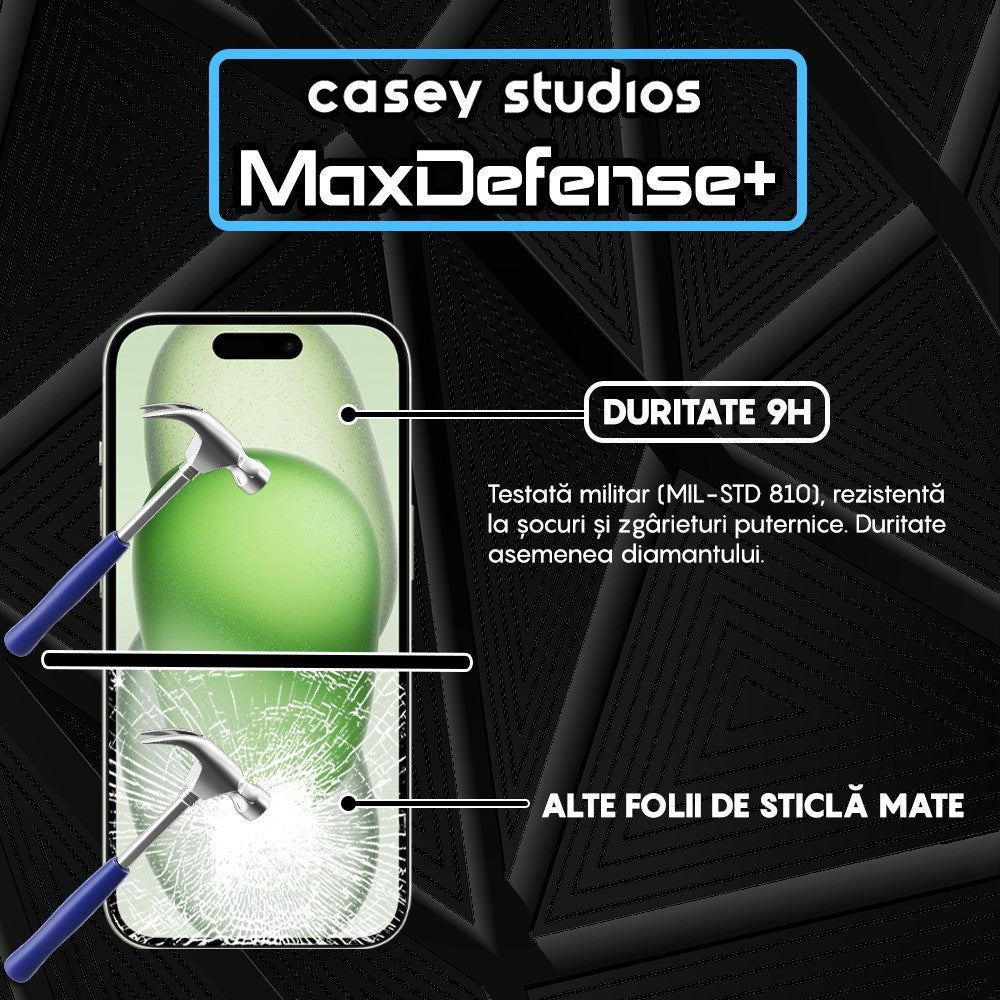 Folie Sticla MaxDefense+ - iPhone 15 - Matte