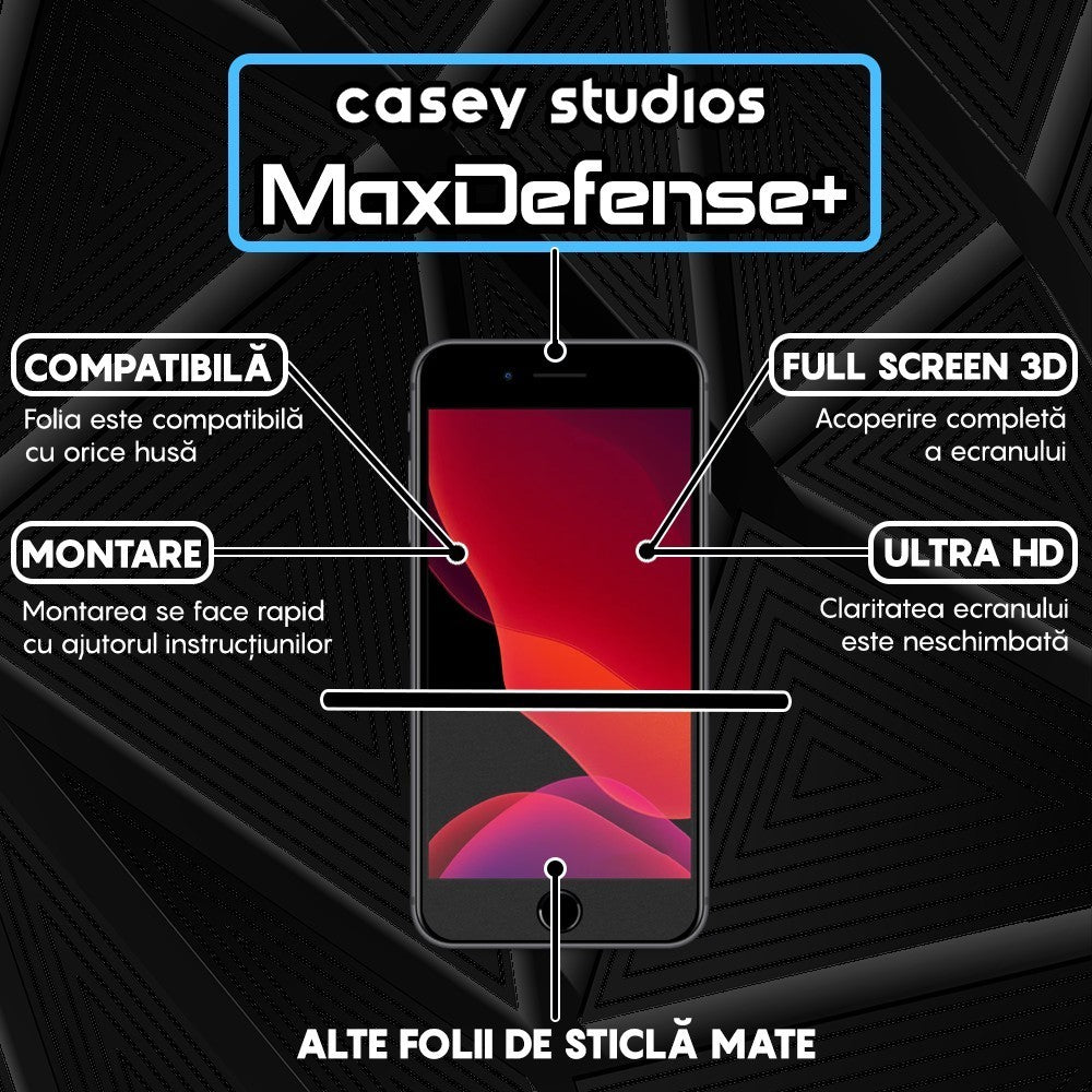 Folie Sticla MaxDefense+ - iPhone 7 Plus/8 Plus - Matte