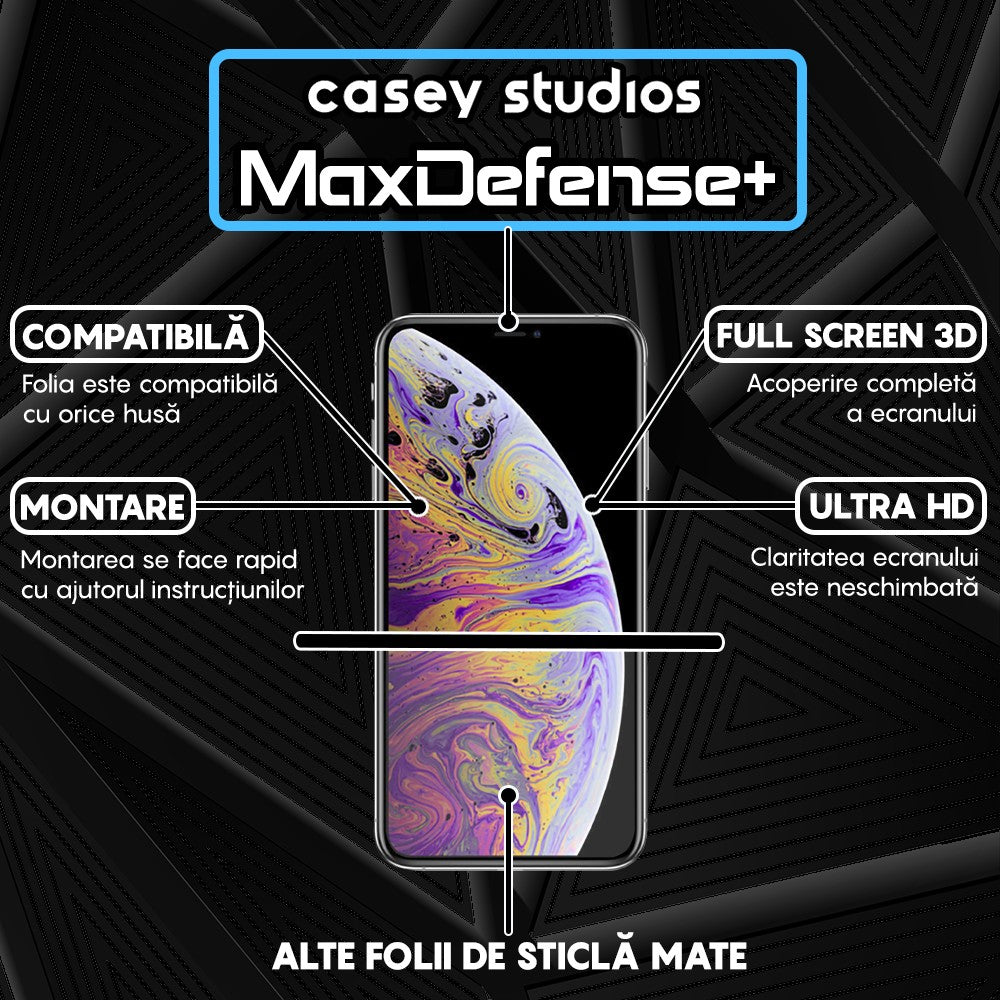 Folie Sticla MaxDefense+ - iPhone XS Max - Matte