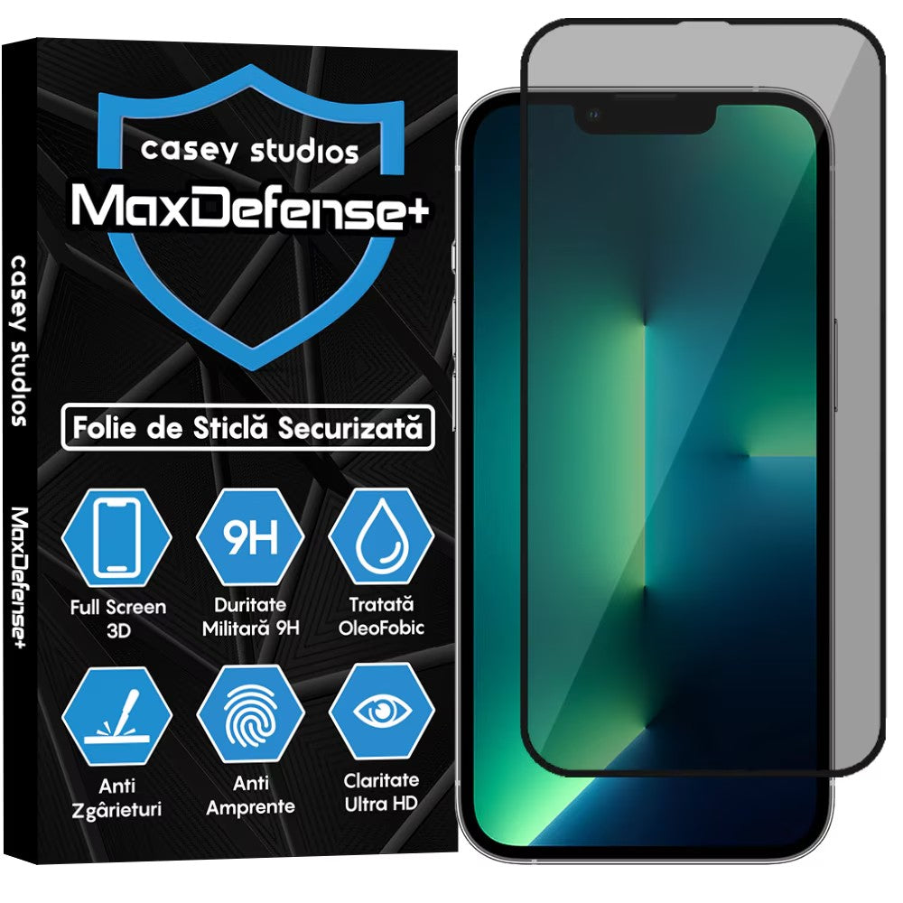 Folie Sticla MaxDefense+ - iPhone 13/13 Pro - Privacy