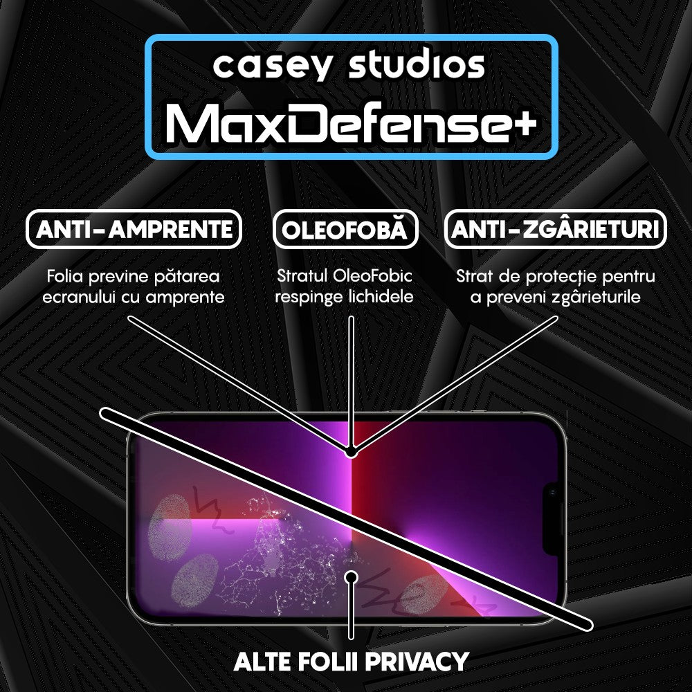Folie Sticla MaxDefense+ - iPhone 13 Pro Max - Privacy