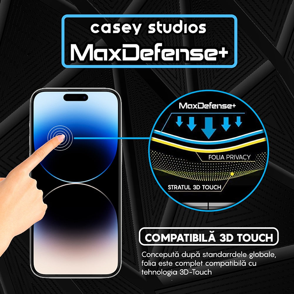 Folie Sticla MaxDefense+ - iPhone 14 Pro Max - Privacy