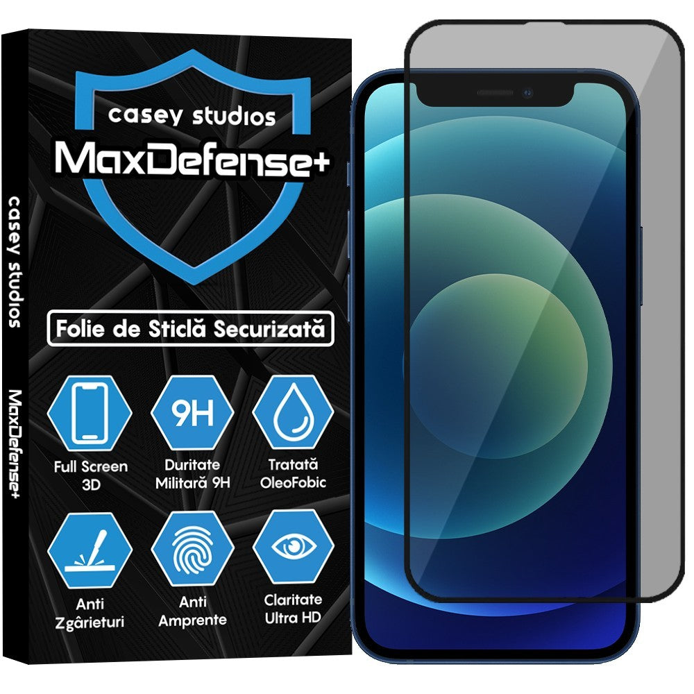 Folie Sticla MaxDefense+ - iPhone 12 Mini - Privacy