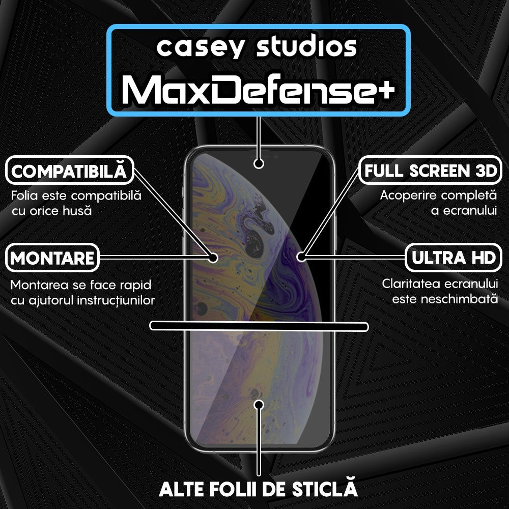 Folie Sticla MaxDefense+ - iPhone X/XS - Privacy