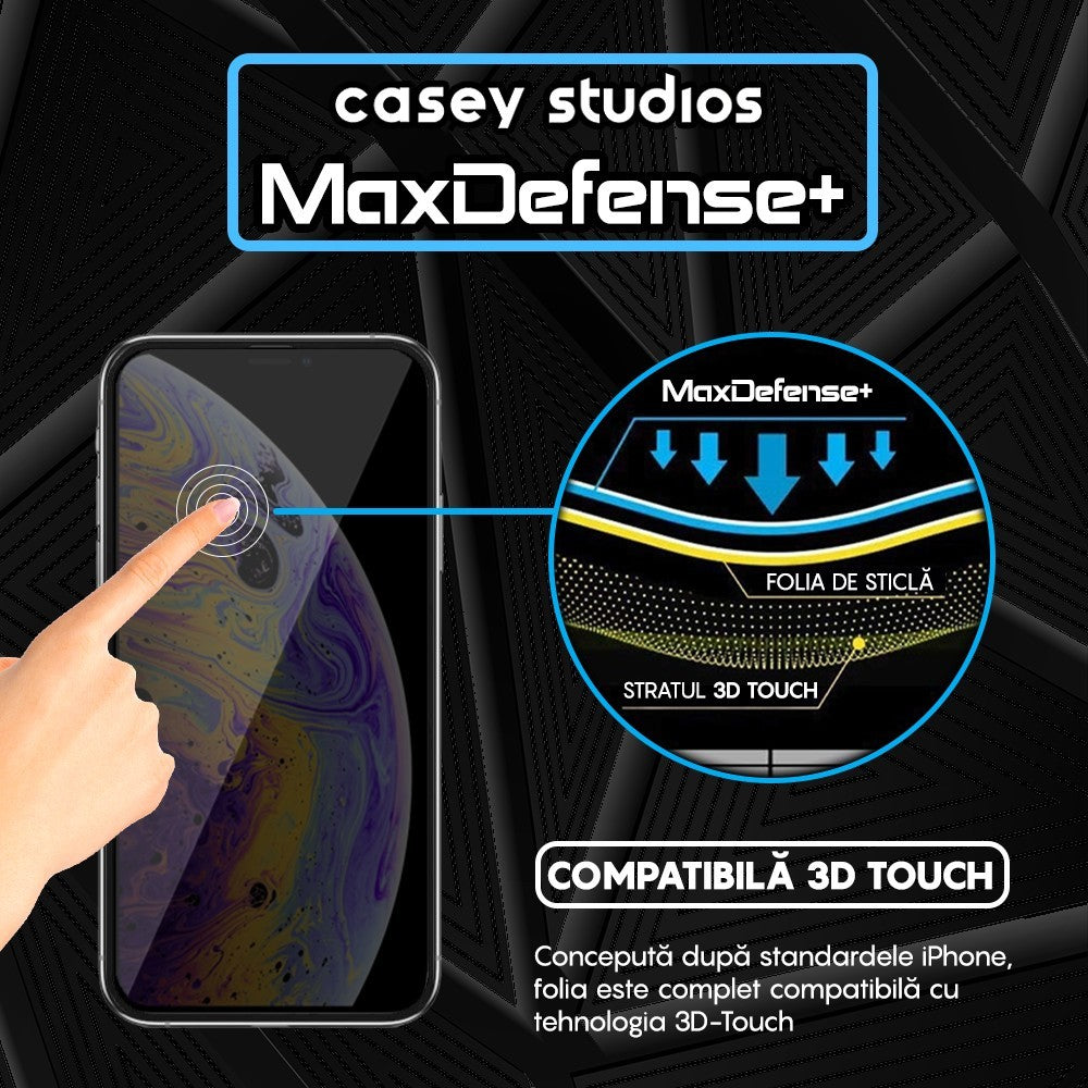 Folie Sticla MaxDefense+ - iPhone X/XS - Privacy