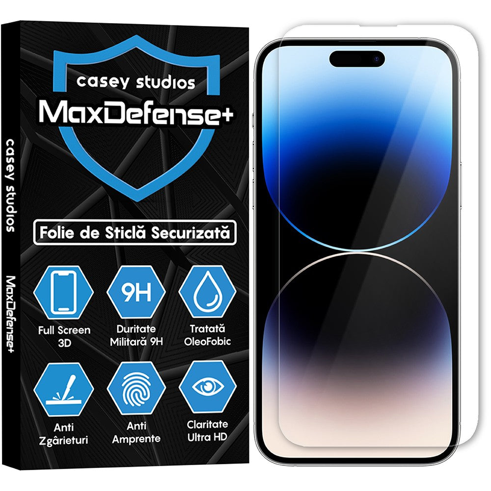 Folie Sticla MaxDefense+ - iPhone 14 Pro Max - Clear
