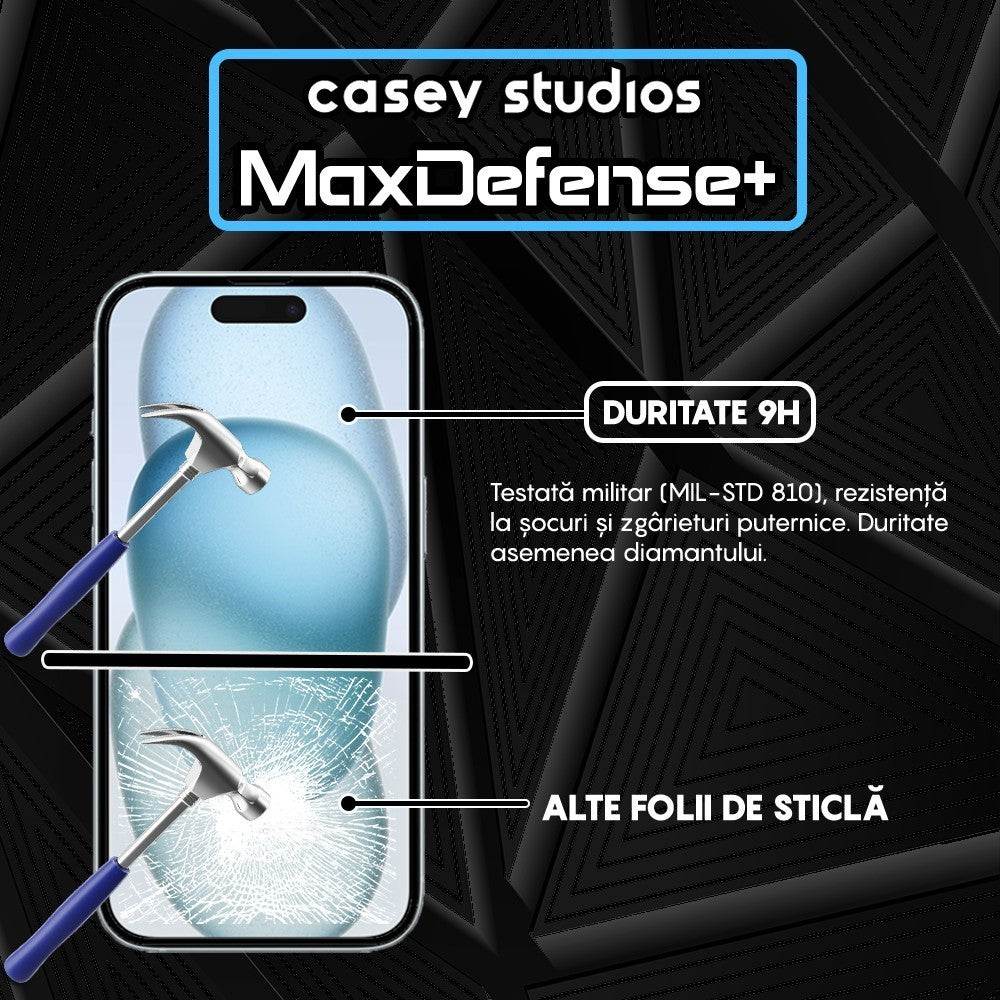 Folie Sticla MaxDefense+ - iPhone 15 Plus - Clear