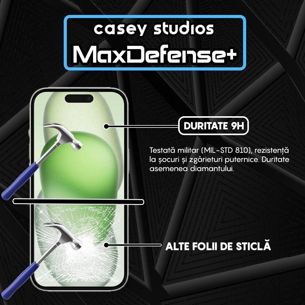 Folie Sticla MaxDefense+ - iPhone 15 - Clear