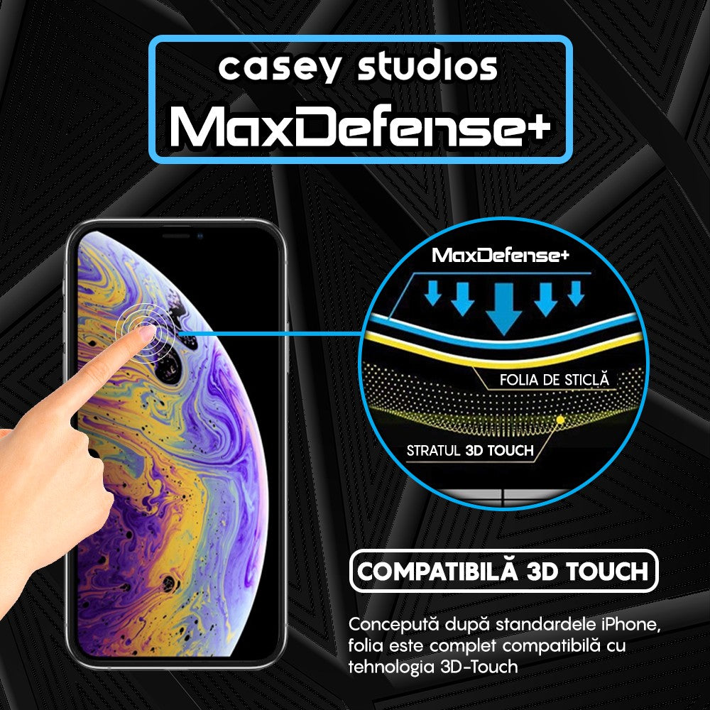 Folie Sticla MaxDefense+ - iPhone X/XS - Clear