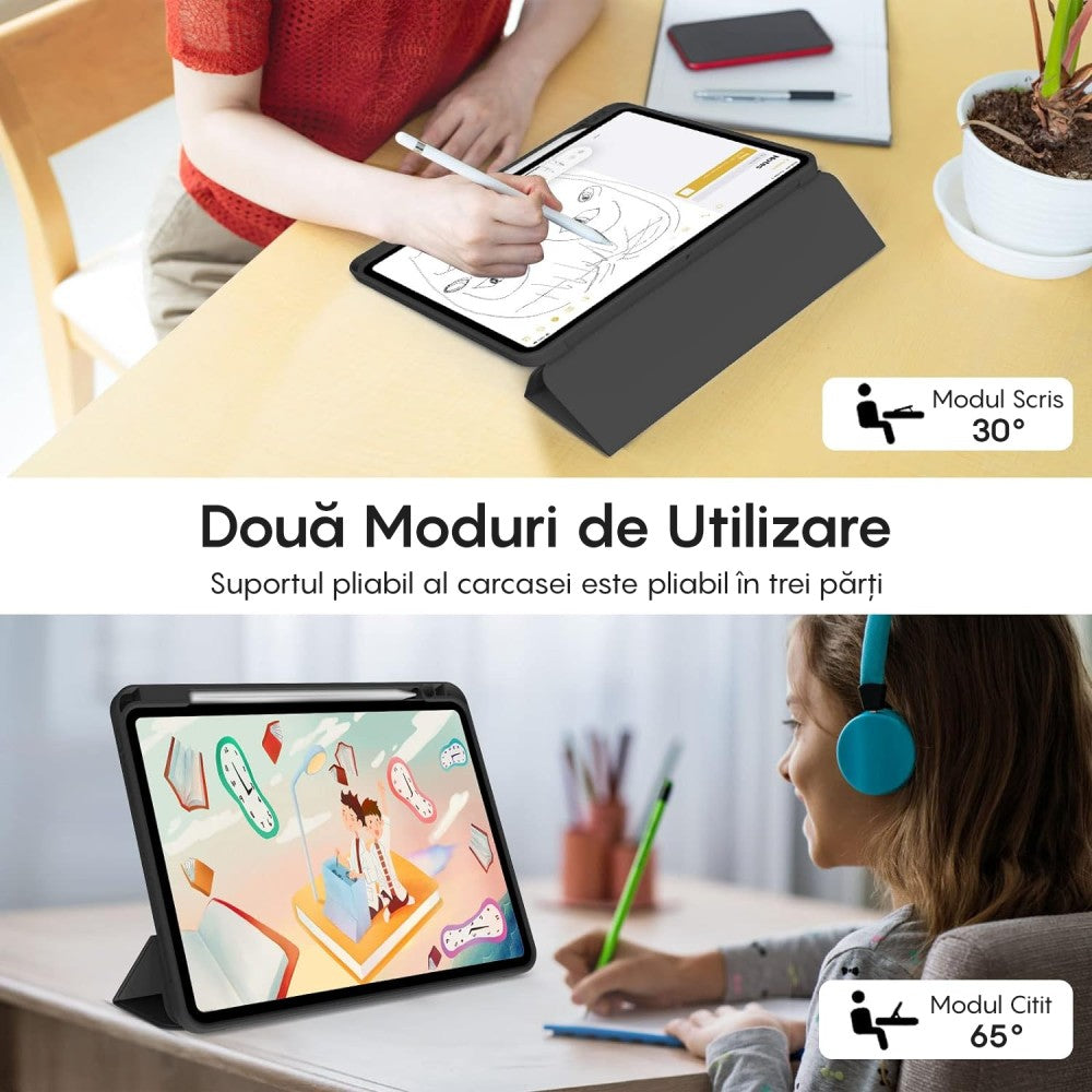 Husa MagneticX - iPad Air 13 2024/Pro 2022/2021/2020/2018 12.9" - Negru