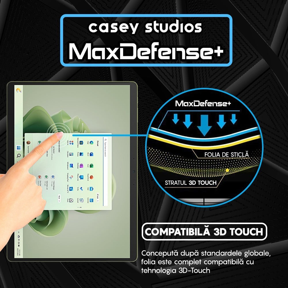 Folie Sticla MaxDefense+ - Microsoft Surface Pro 9 - Clear