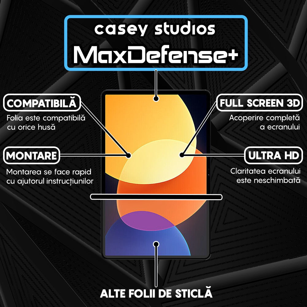 Folie Sticla MaxDefense+ - Xiaomi Pad 5 Pro 12.4" - Clear