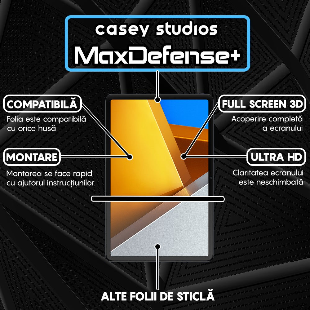 Folie Sticla MaxDefense+ - Xiaomi Poco Pad - Clear