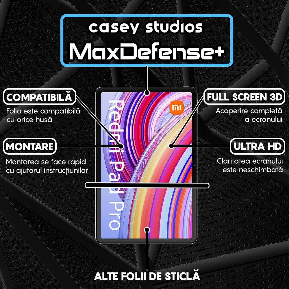 Folie Sticla MaxDefense+ - Xiaomi Redmi Pad Pro 5G/Redmi Pad Pro - Clear