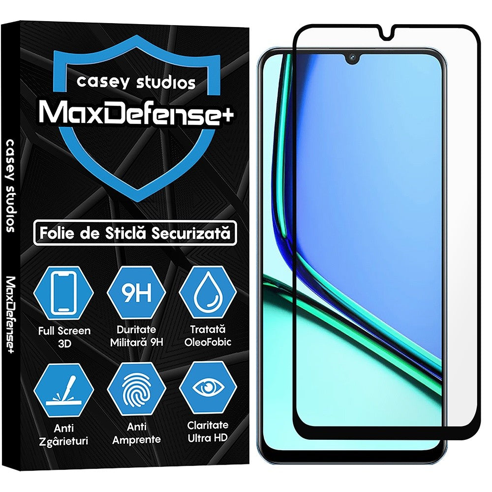 Folie Sticla MaxDefense+ - Realme Narzo N61 - Negru