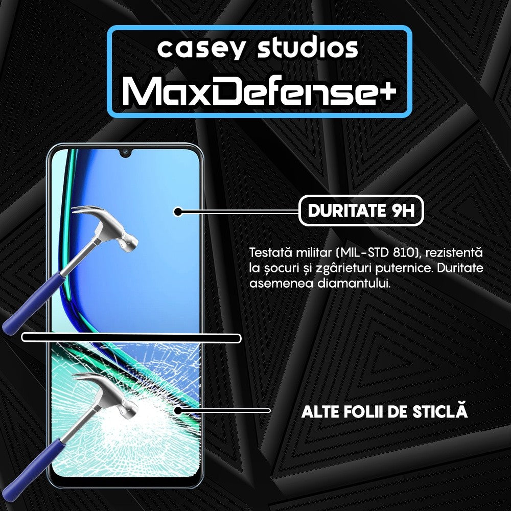 Folie Sticla MaxDefense+ - Realme Narzo N61 - Negru