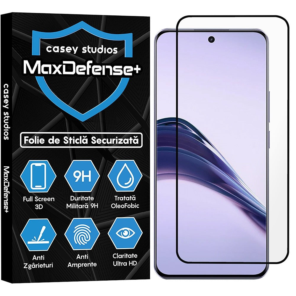 Folie Sticla MaxDefense+ - Realme 13 Pro - Negru