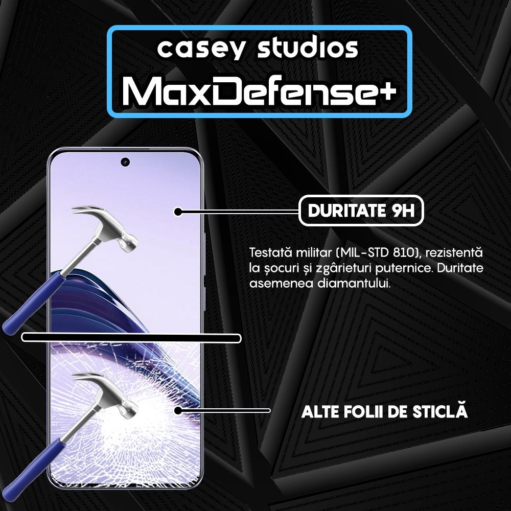 Folie Sticla MaxDefense+ - Realme 13 Pro - Negru