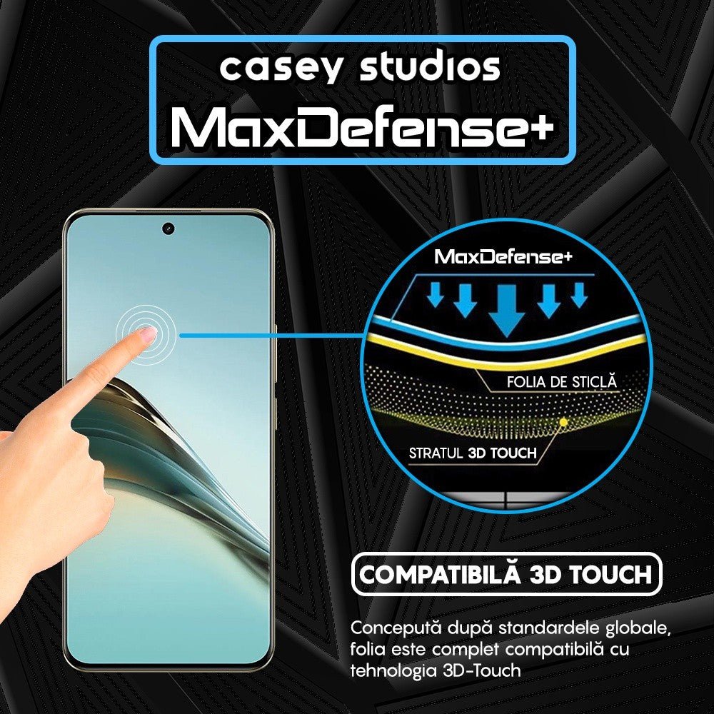 Folie Sticla MaxDefense+ - Realme 13 Pro Plus - Negru