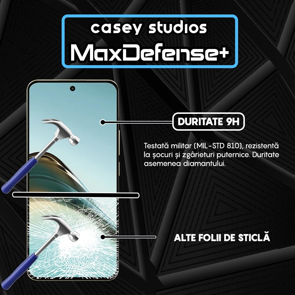 Folie Sticla MaxDefense+ - Realme 13 Pro Plus - Negru