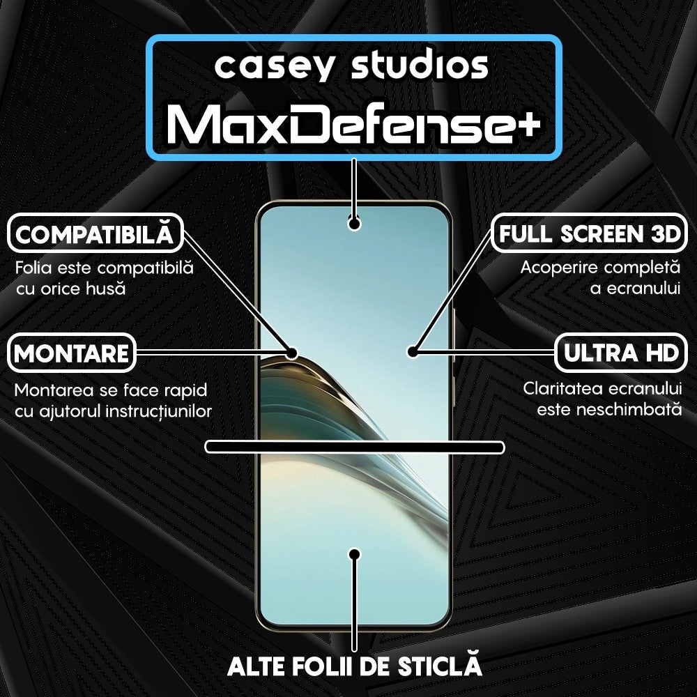 Folie Sticla MaxDefense+ - Realme 13 Pro Plus - Negru
