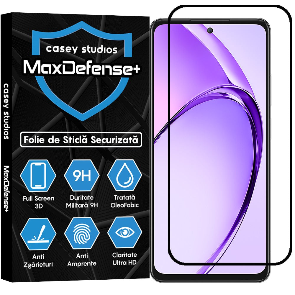 Folie Sticla MaxDefense+ - Oppo A80 - Negru