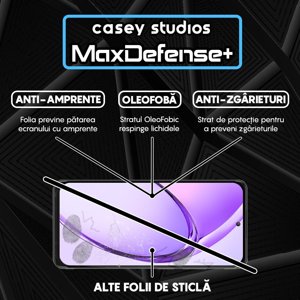 Folie Sticla MaxDefense+ - Oppo A80 - Negru
