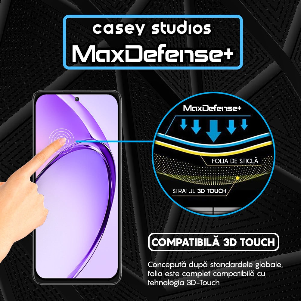 Folie Sticla MaxDefense+ - Oppo A80 - Negru