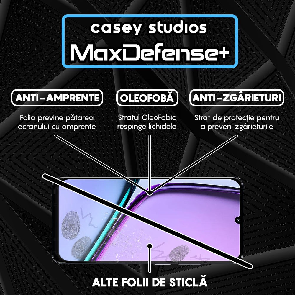 Folie Sticla MaxDefense+ - Realme Note 60 - Negru