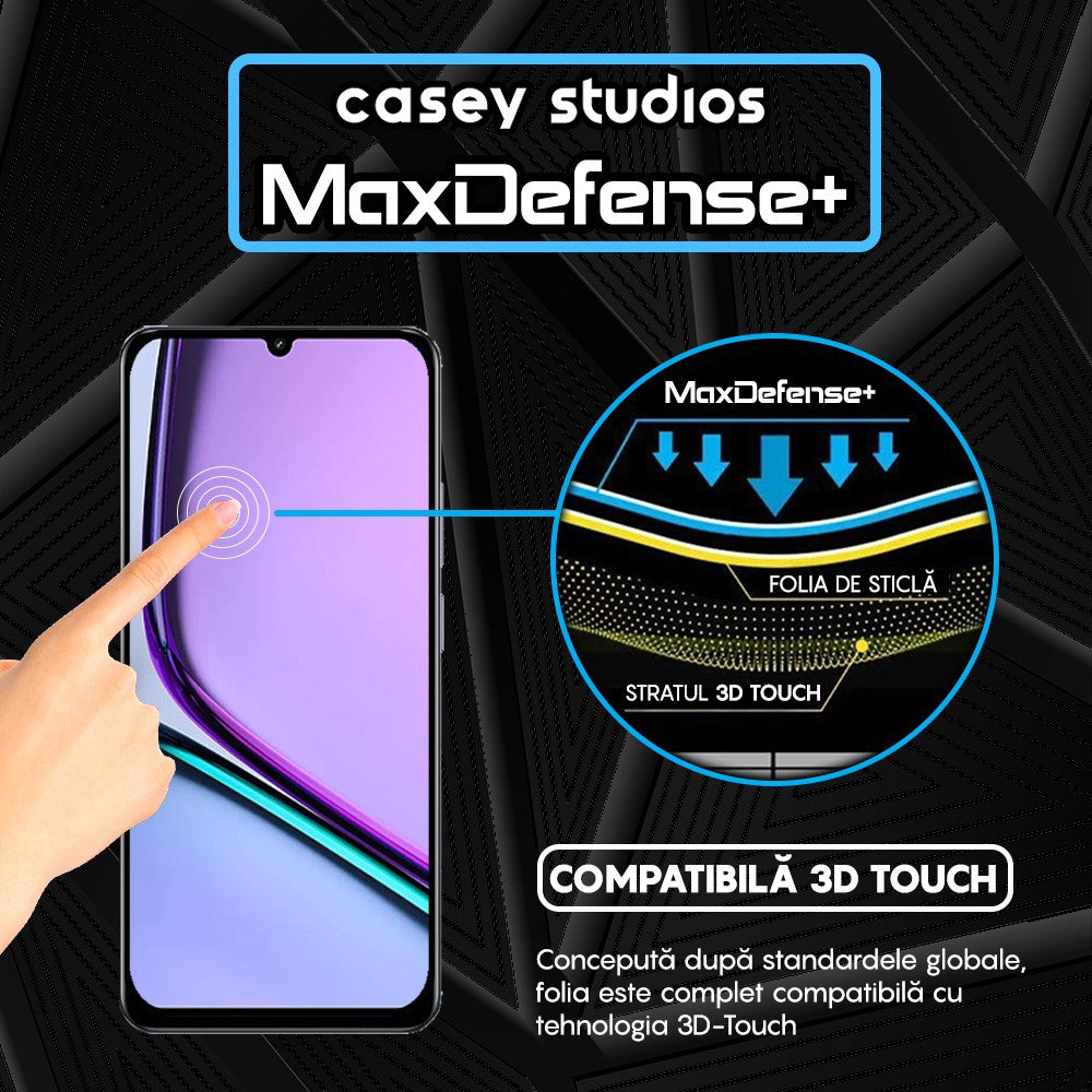 Folie Sticla MaxDefense+ - Realme Note 60 - Negru
