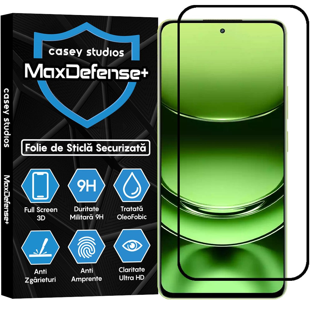 Folie Sticla MaxDefense+ - Realme Narzo 70 Turbo - Negru