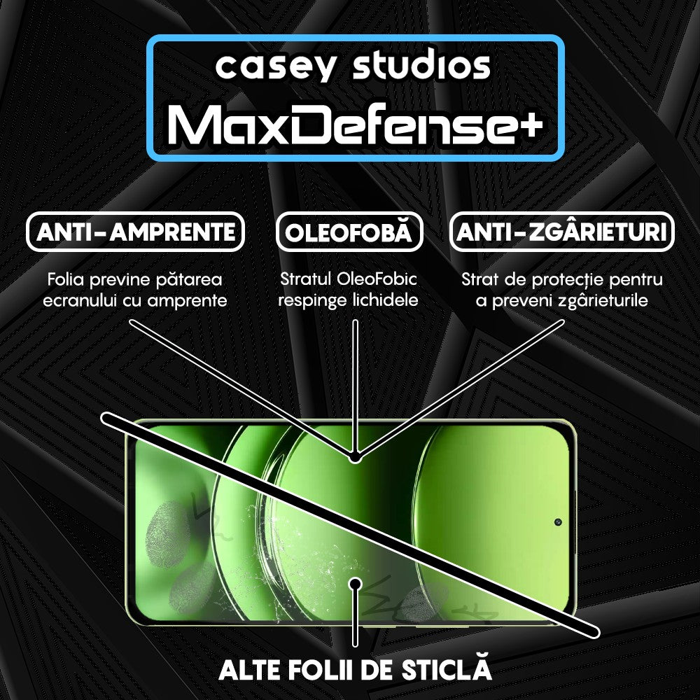 Folie Sticla MaxDefense+ - Realme Narzo 70 Turbo - Negru