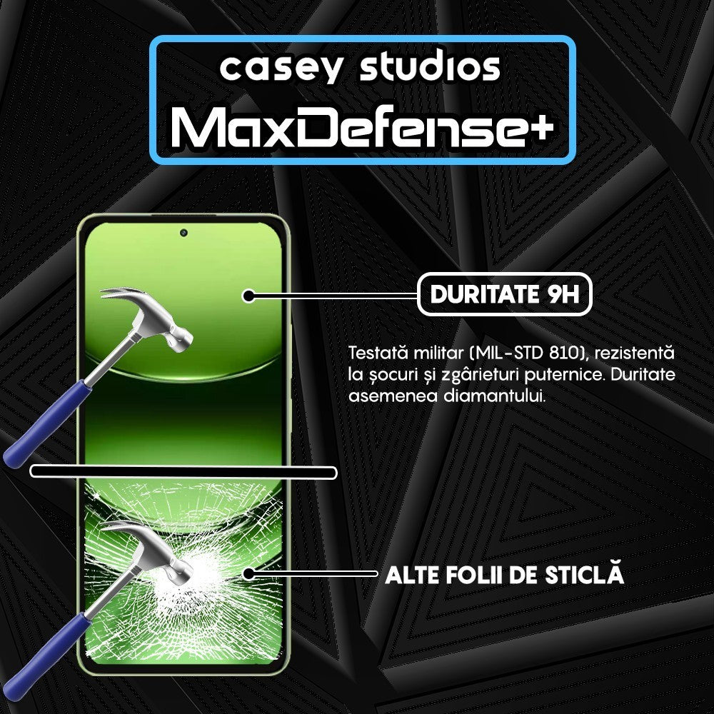 Folie Sticla MaxDefense+ - Realme Narzo 70 Turbo - Negru