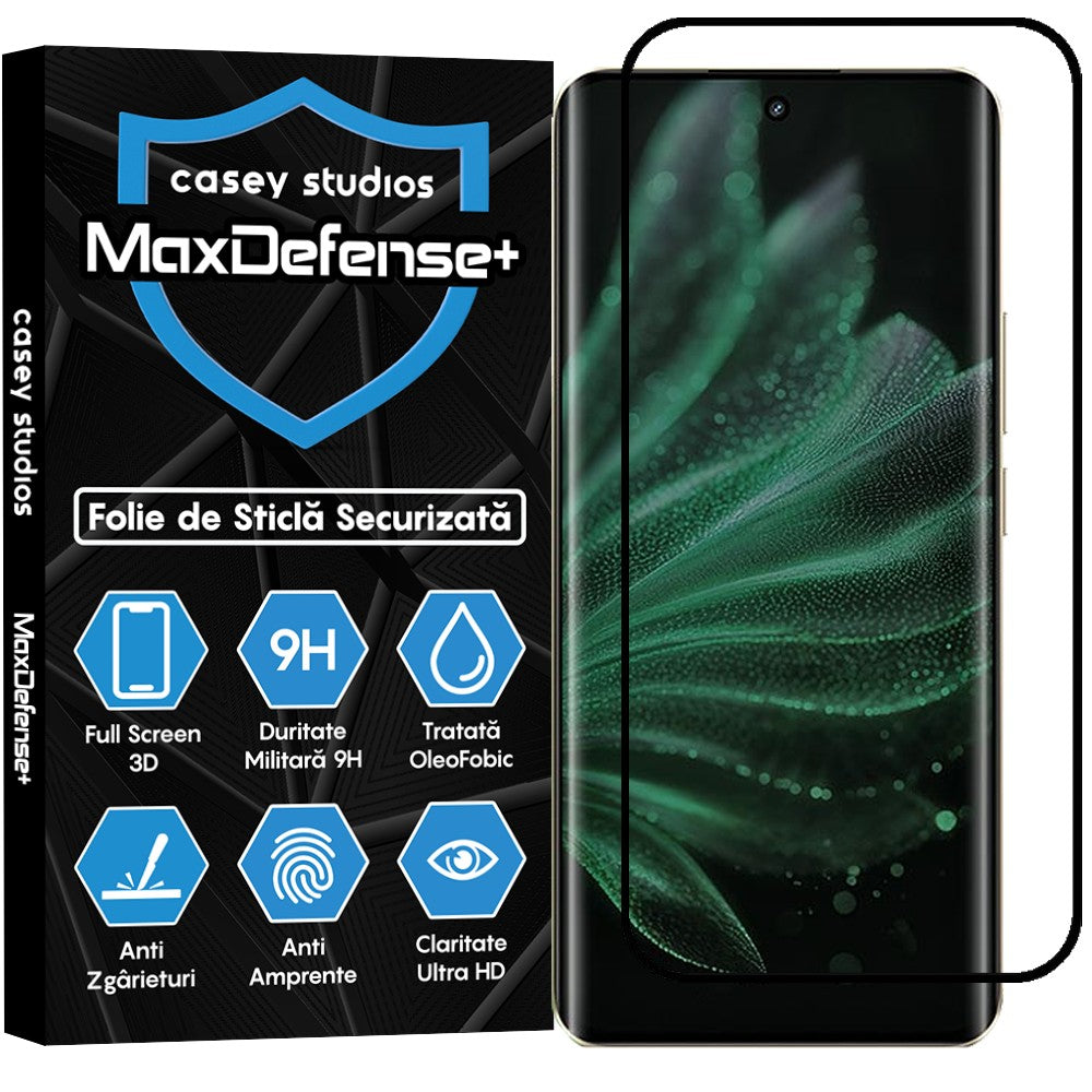 Folie Sticla MaxDefense+ - Realme P2 Pro - Negru